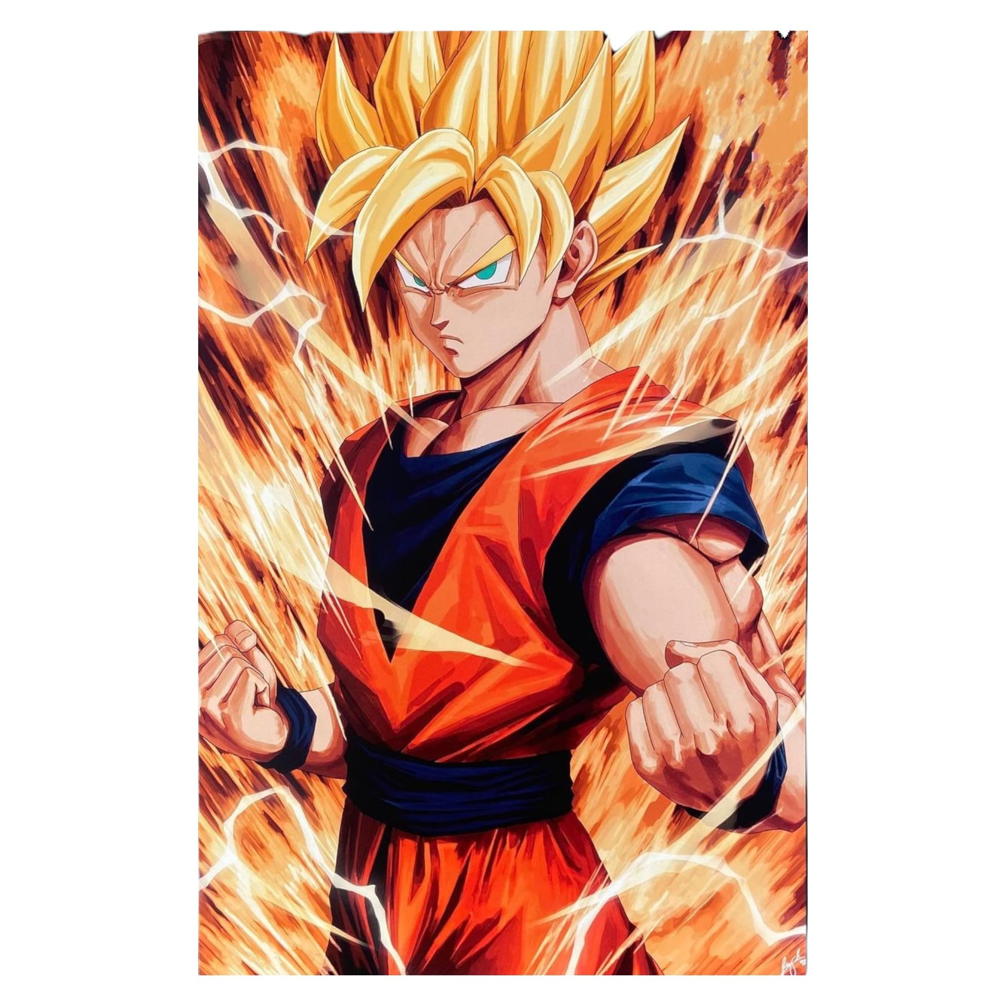 3D Lenticular Poster Dragon Ball Z Anime Goku SSJ2 SS God SSJ Blue